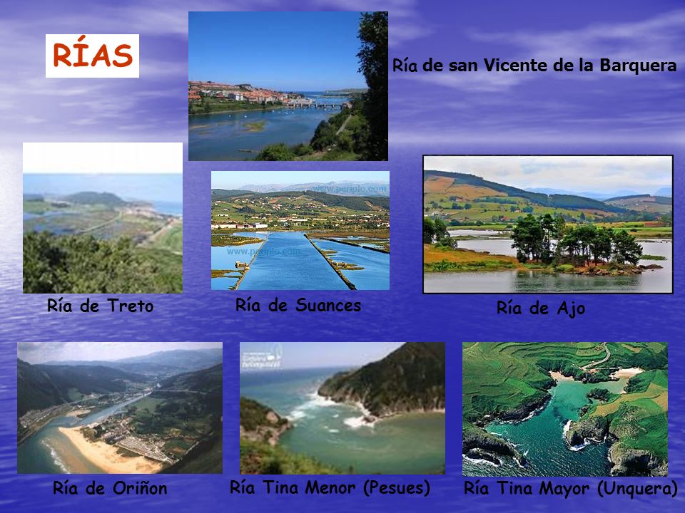 RÍAS Ría de san Vicente de la Barquera Ría de Treto Ría de Suances