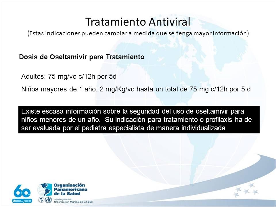 Tratamiento Antiviral (Estas indicaciones pueden cambiar a medida que se tenga mayor información)