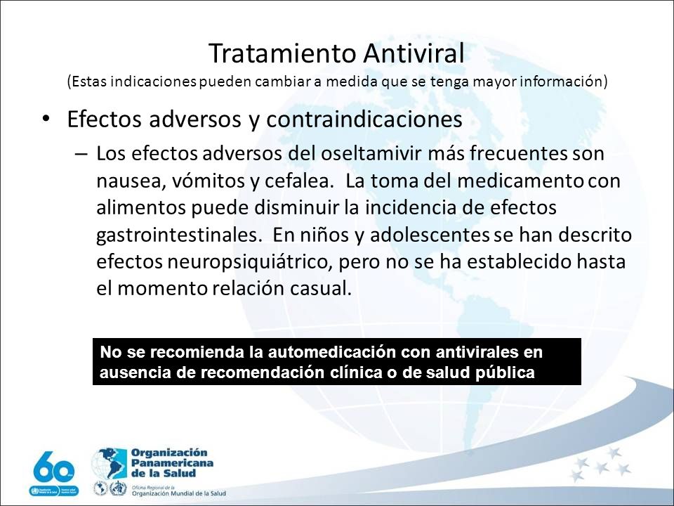 Tratamiento Antiviral (Estas indicaciones pueden cambiar a medida que se tenga mayor información)
