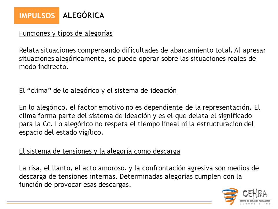 IMPULSOS ALEGÓRICA Funciones y tipos de alegorías