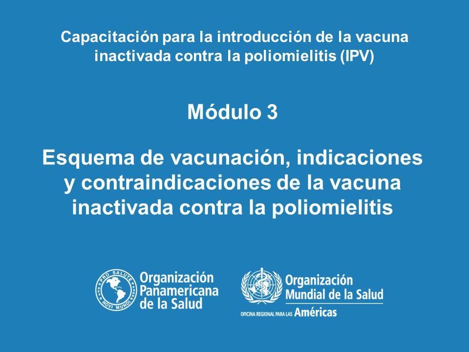 Capacitación para la introducción de la vacuna inactivada contra la poliomielitis (IPV)