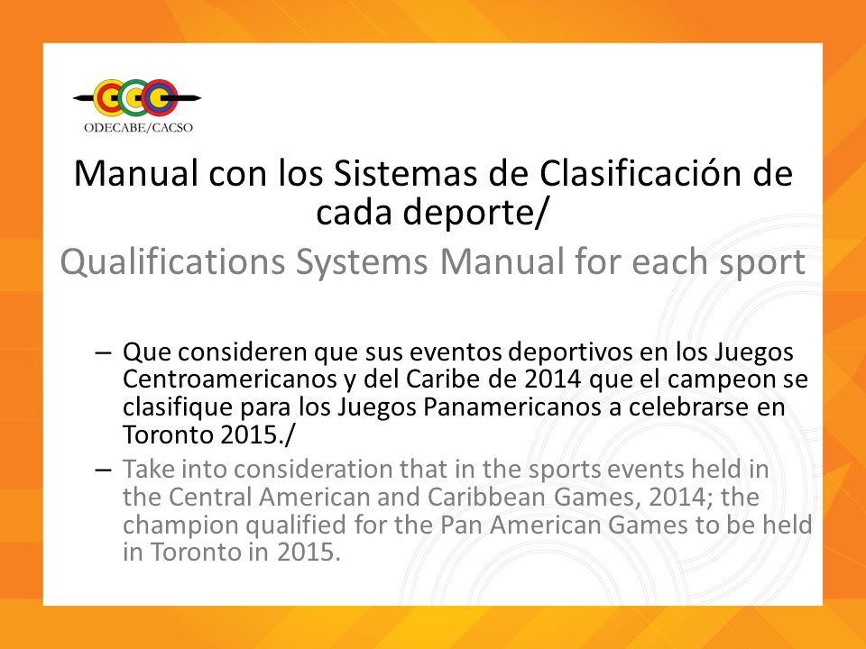 Manual con los Sistemas de Clasificación de cada deporte/