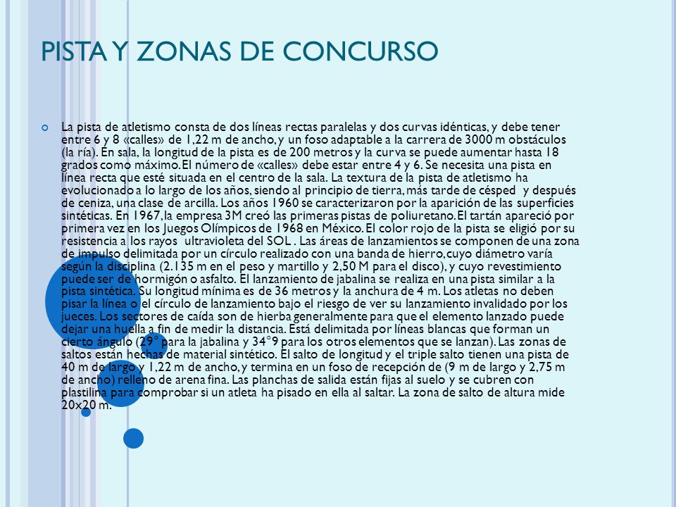 PISTA Y ZONAS DE CONCURSO