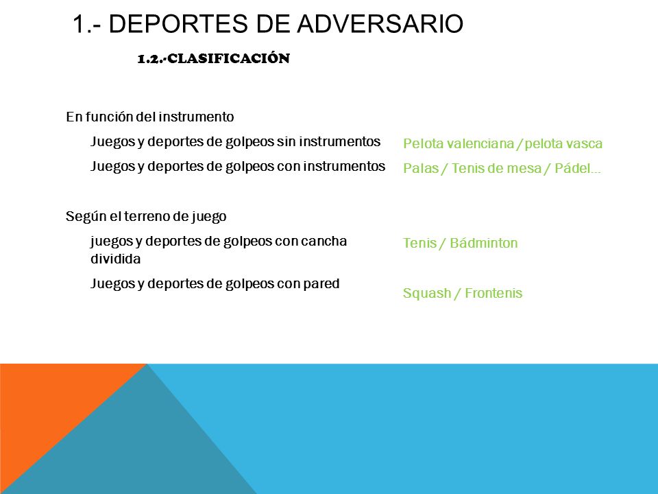 1.- DEPORTES DE ADVERSARIO 1.2.-clasificación