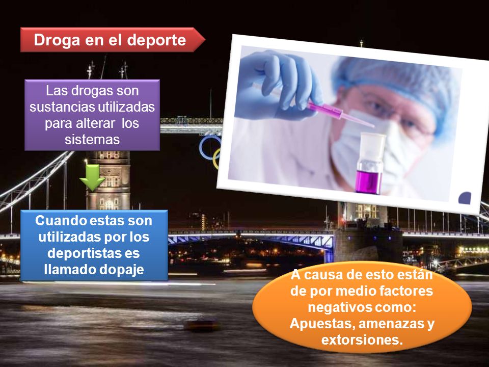 Droga en el deporte Las drogas son sustancias utilizadas para alterar los sistemas.