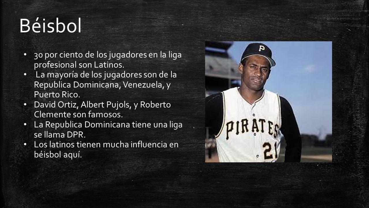 Béisbol 30 por ciento de los jugadores en la liga profesional son Latinos.