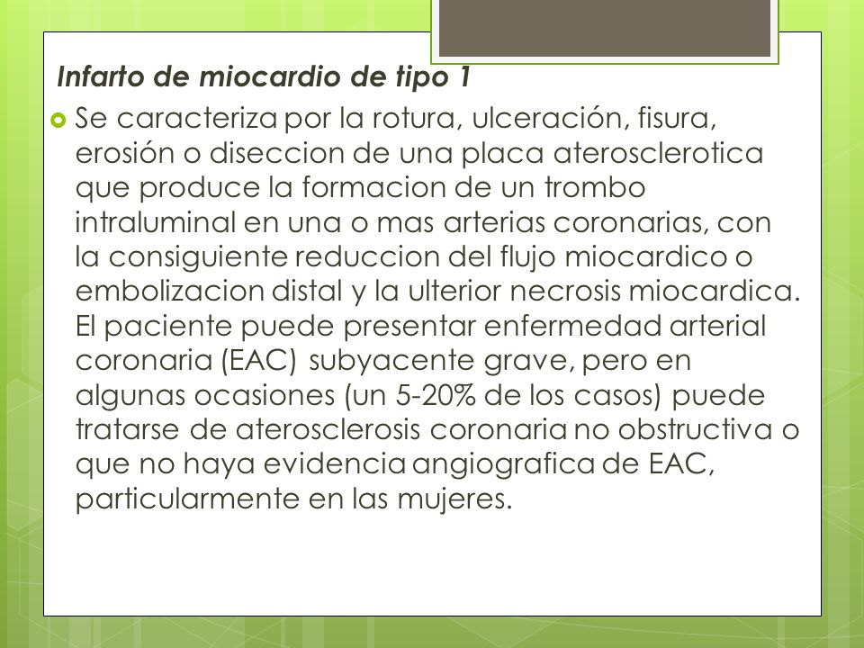 Infarto de miocardio de tipo 1