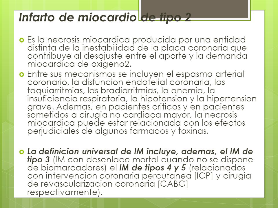 Infarto de miocardio de tipo 2