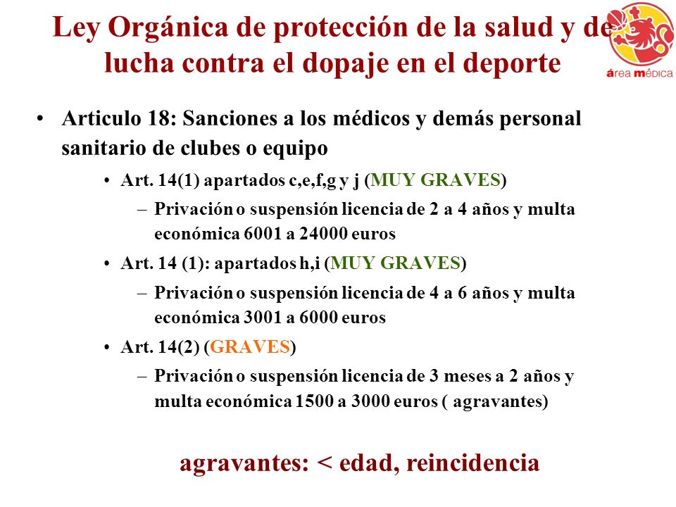 Ley Orgánica de protección de la salud y de lucha contra el dopaje en el deporte