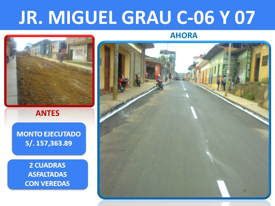 JR. MIGUEL GRAU C-06 Y 07 AHORA ANTES MONTO EJECUTADO S/. 157,363.89
