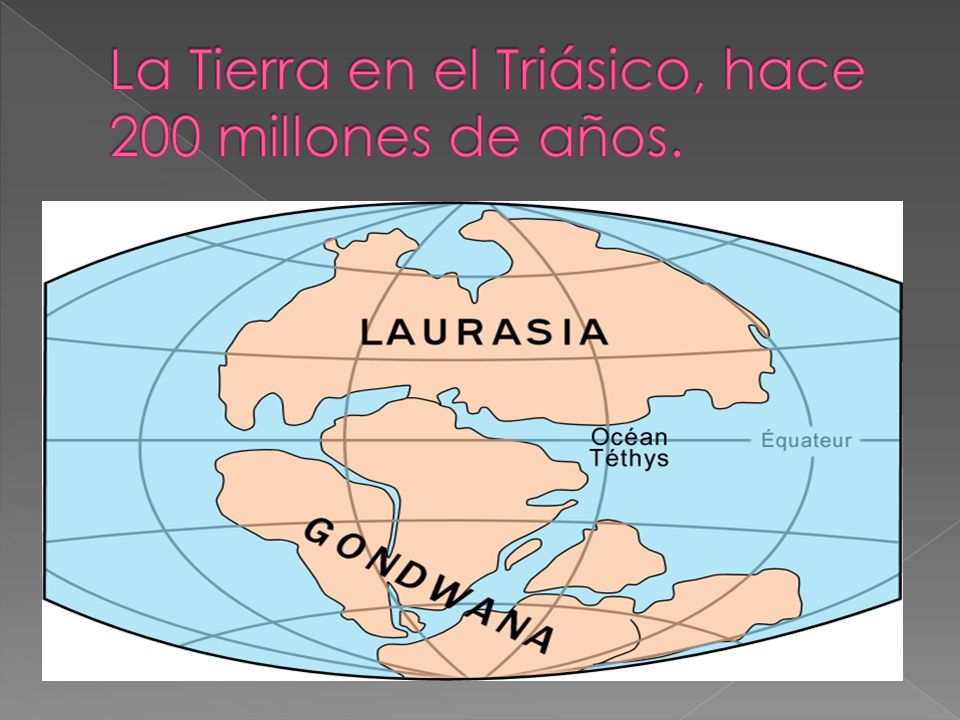 La Tierra en el Triásico, hace 200 millones de años.