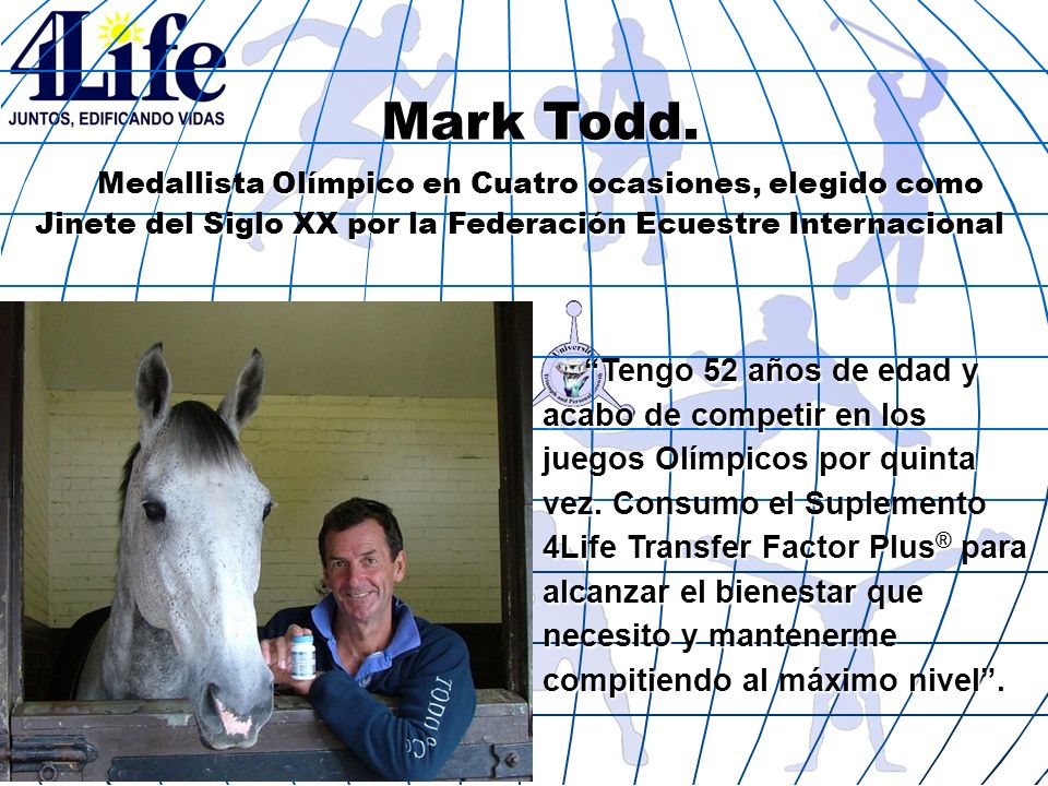 Mark Todd. Medallista Olímpico en Cuatro ocasiones, elegido como Jinete del Siglo XX por la Federación Ecuestre Internacional.