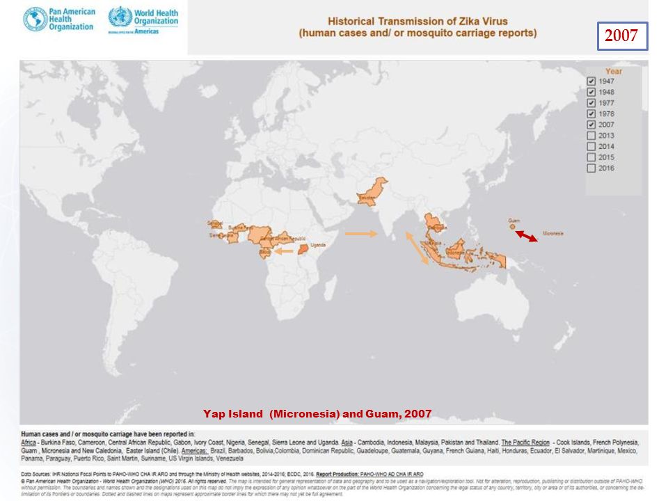 2013 Since then, different outbreaks hve been occurred in french polynesia an thaiti in 2013.