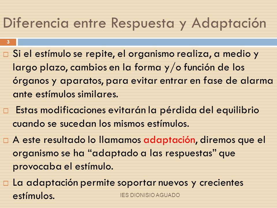 Diferencia entre Respuesta y Adaptación