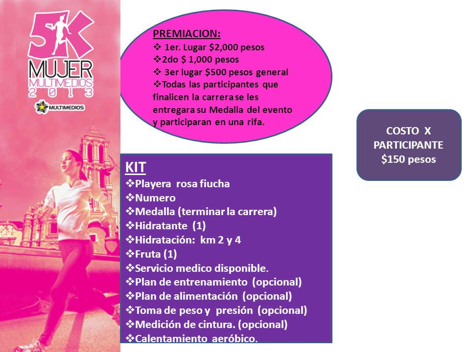 COSTO X PARTICIPANTE $150 pesos