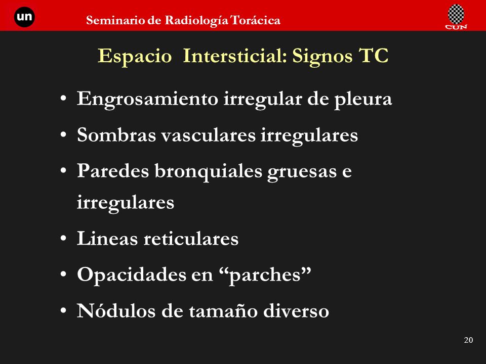 Espacio Intersticial: Signos TC