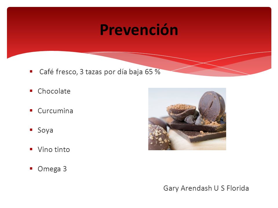 Prevención Café fresco, 3 tazas por día baja 65 % Chocolate Curcumina