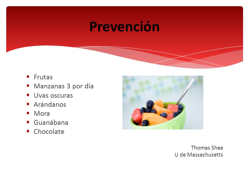 Prevención Frutas Manzanas 3 por día Uvas oscuras Arándanos Mora