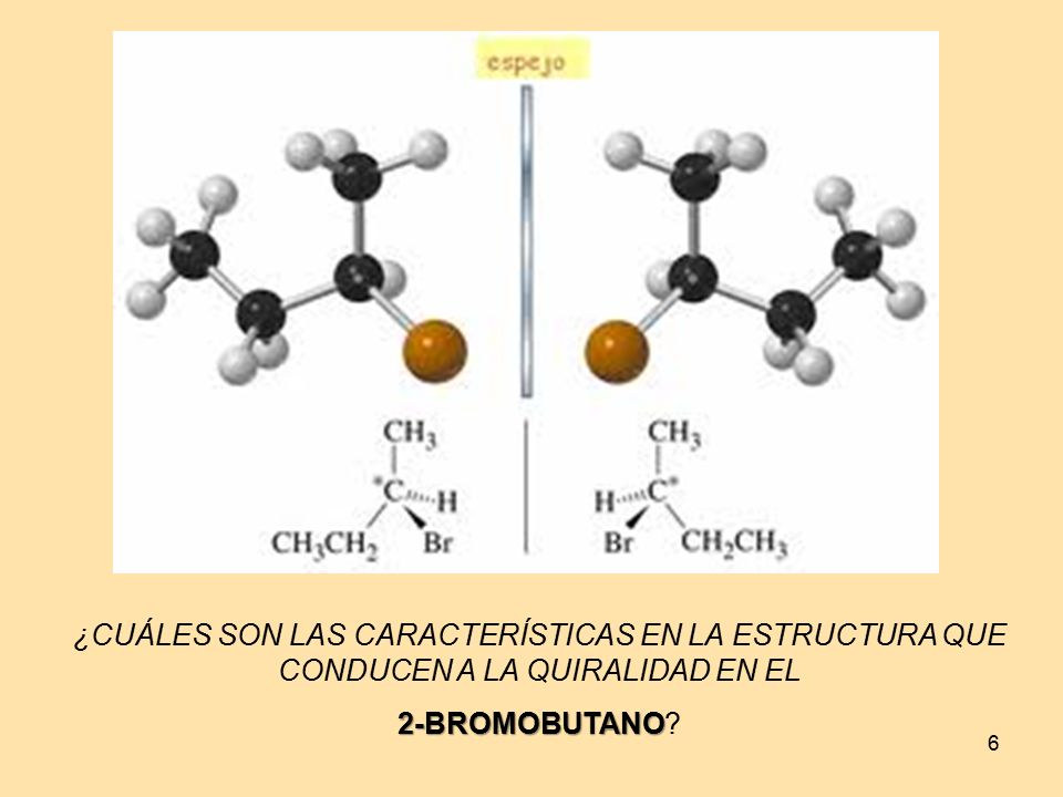 ¿CUÁLES SON LAS CARACTERÍSTICAS EN LA ESTRUCTURA QUE CONDUCEN A LA QUIRALIDAD EN EL