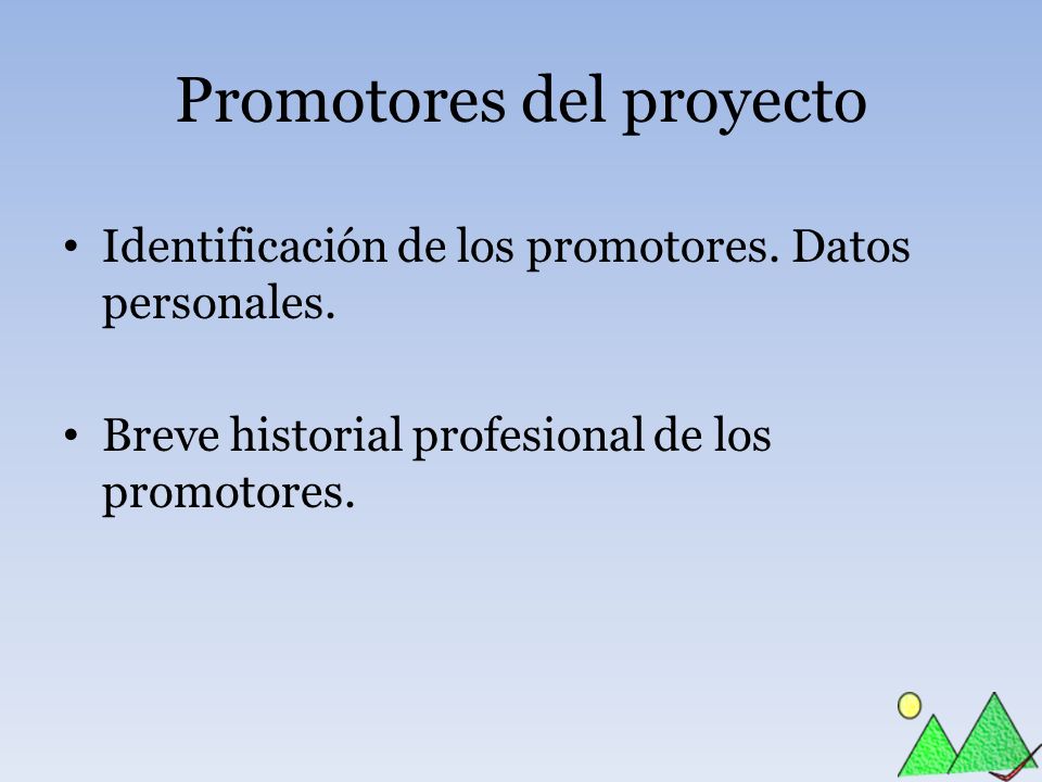 Promotores del proyecto