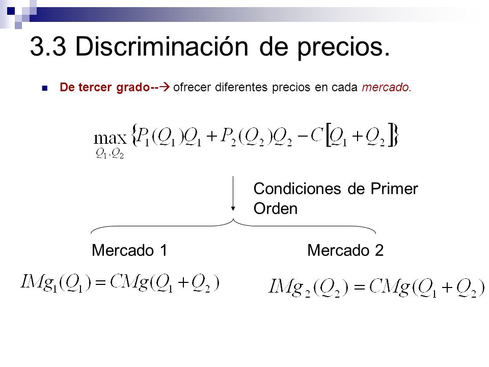 3.3 Discriminación de precios.
