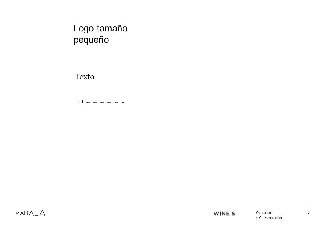 Logo tamaño pequeño Texto Texto…………………………… 3 Consultoría