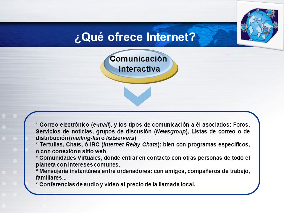 ¿Qué ofrece Internet Comunicación Interactiva