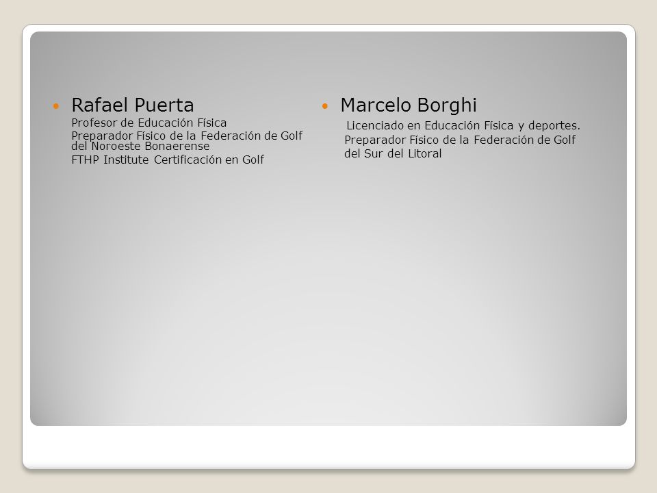 Marcelo Borghi Licenciado en Educación Física y deportes.