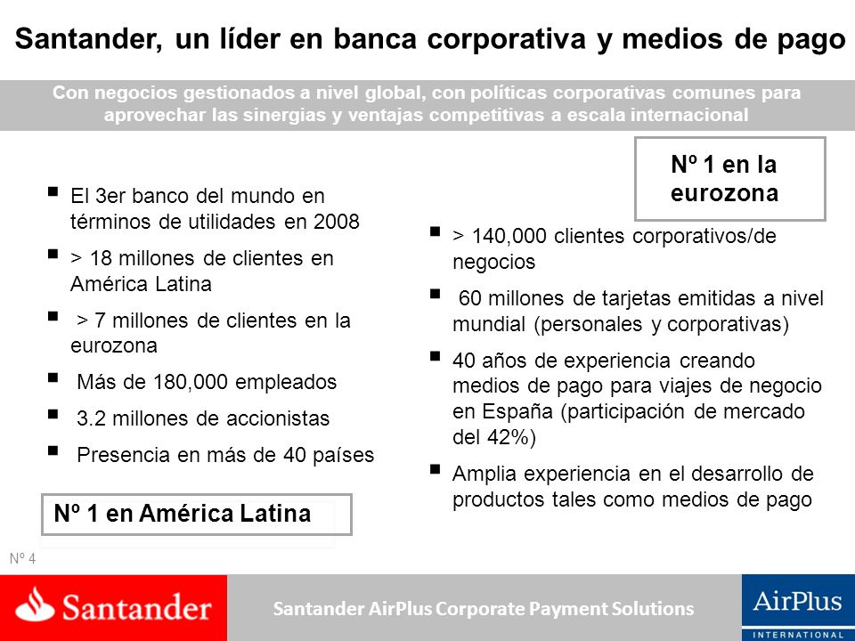 Santander, un líder en banca corporativa y medios de pago