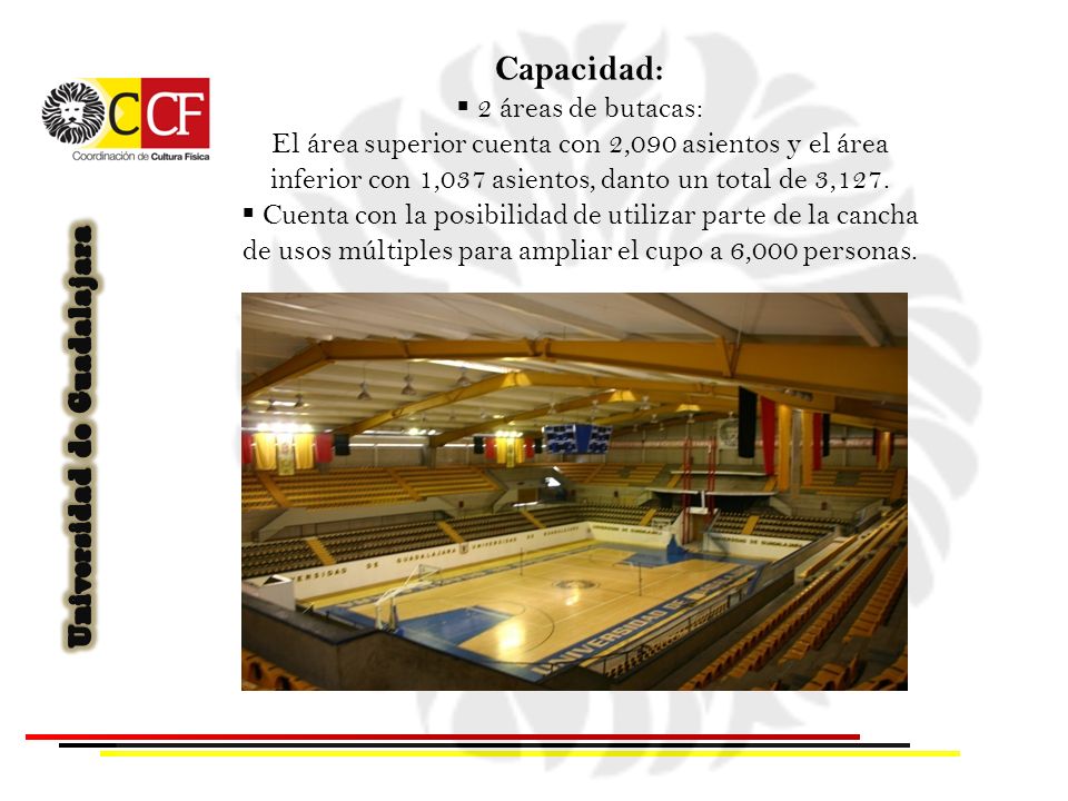 Capacidad: 2 áreas de butacas: