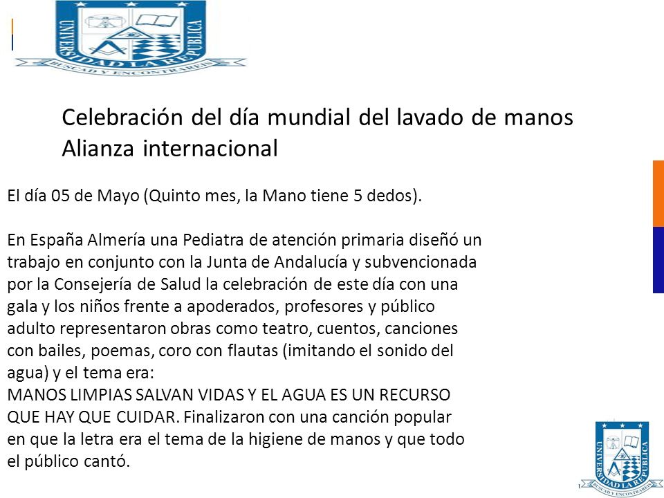 Celebración del día mundial del lavado de manos Alianza internacional