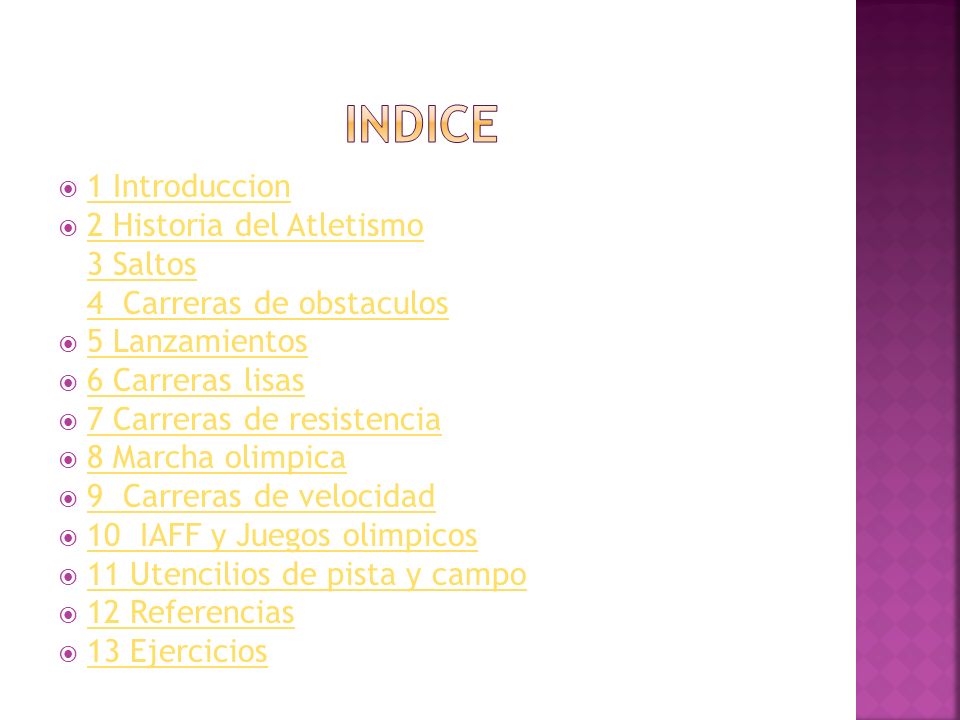 INDICE 1 Introduccion 2 Historia del Atletismo 3 Saltos
