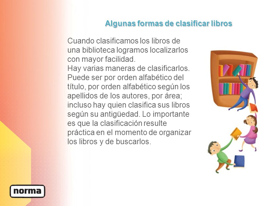 Algunas formas de clasificar libros