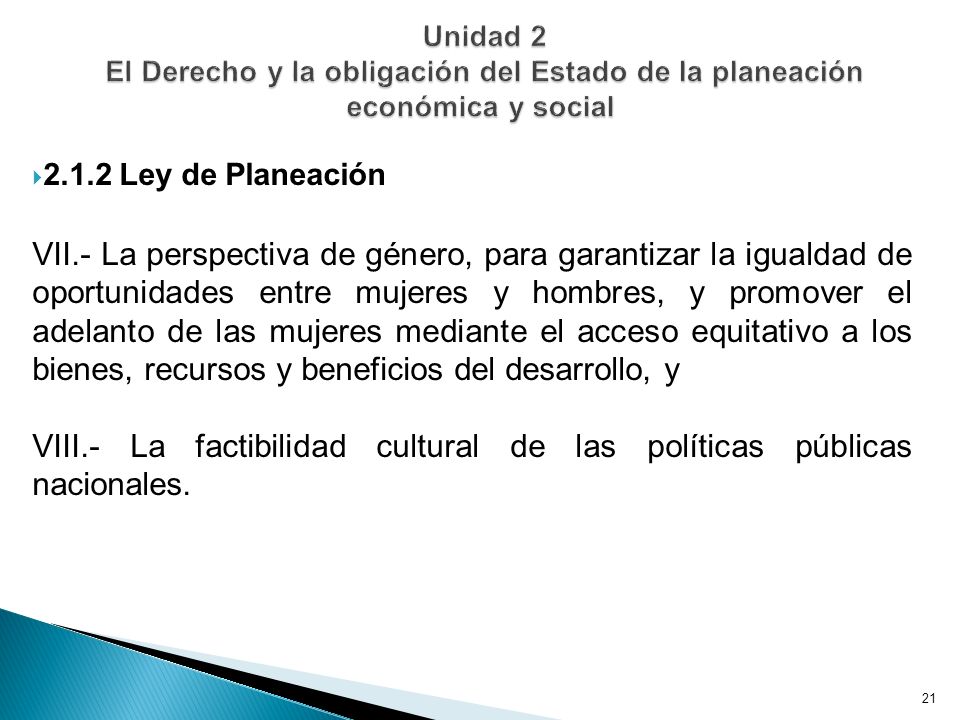 Unidad 2 El Derecho y la obligación del Estado de la planeación económica y social