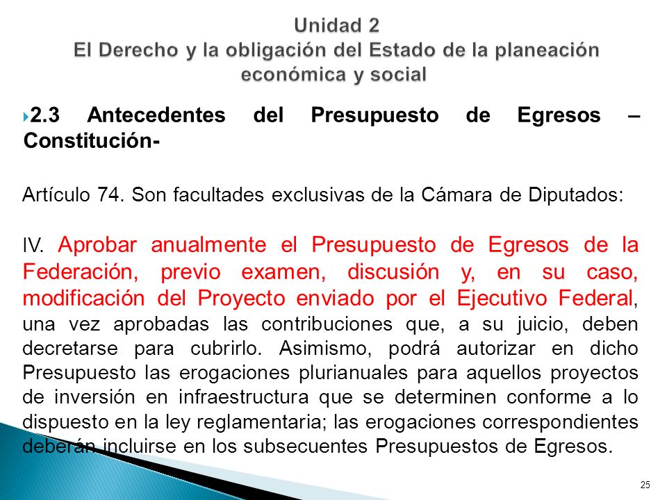 Unidad 2 El Derecho y la obligación del Estado de la planeación económica y social
