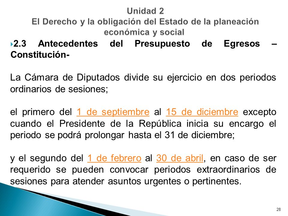 Unidad 2 El Derecho y la obligación del Estado de la planeación económica y social