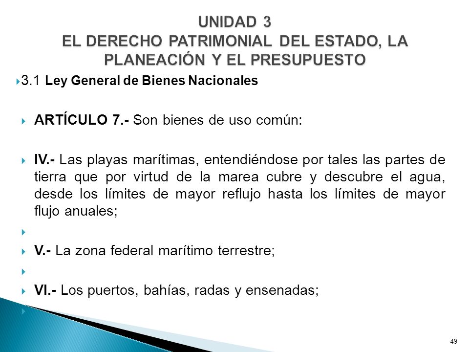 UNIDAD 3 EL DERECHO PATRIMONIAL DEL ESTADO, LA PLANEACIÓN Y EL PRESUPUESTO