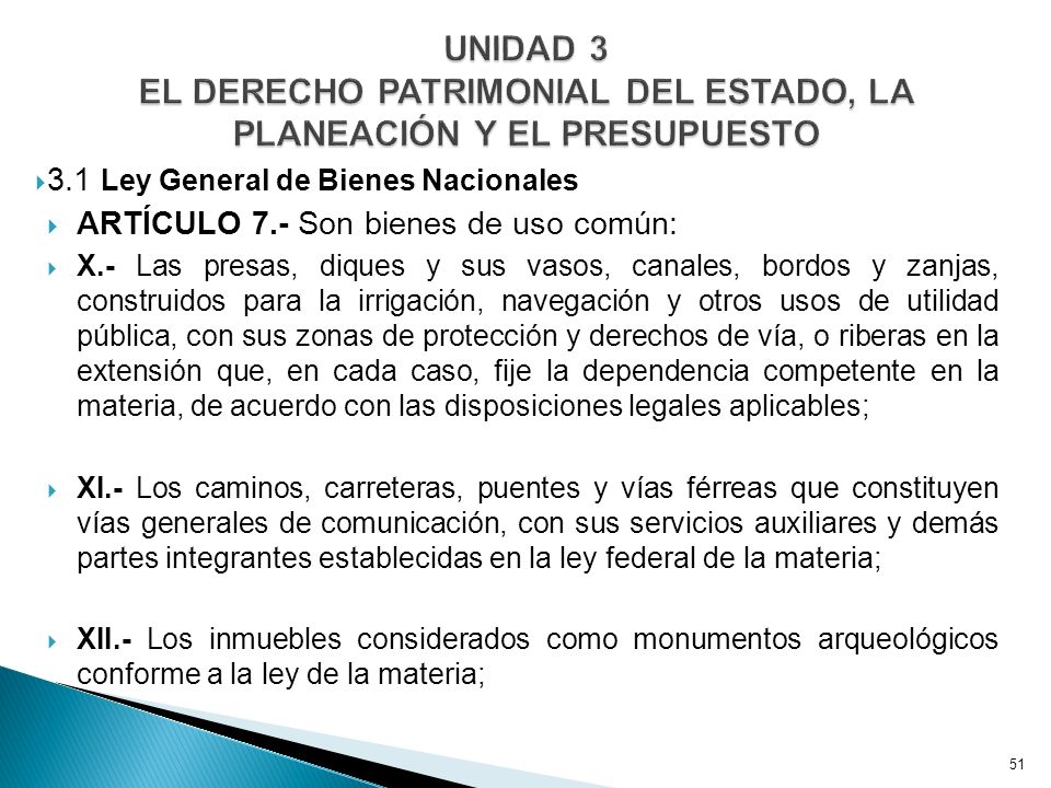 UNIDAD 3 EL DERECHO PATRIMONIAL DEL ESTADO, LA PLANEACIÓN Y EL PRESUPUESTO