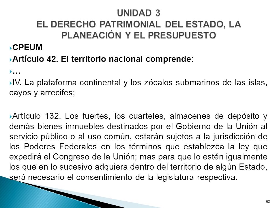 UNIDAD 3 EL DERECHO PATRIMONIAL DEL ESTADO, LA PLANEACIÓN Y EL PRESUPUESTO
