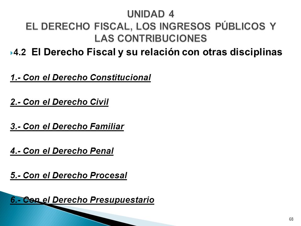 UNIDAD 4 EL DERECHO FISCAL, LOS INGRESOS PÚBLICOS Y LAS CONTRIBUCIONES