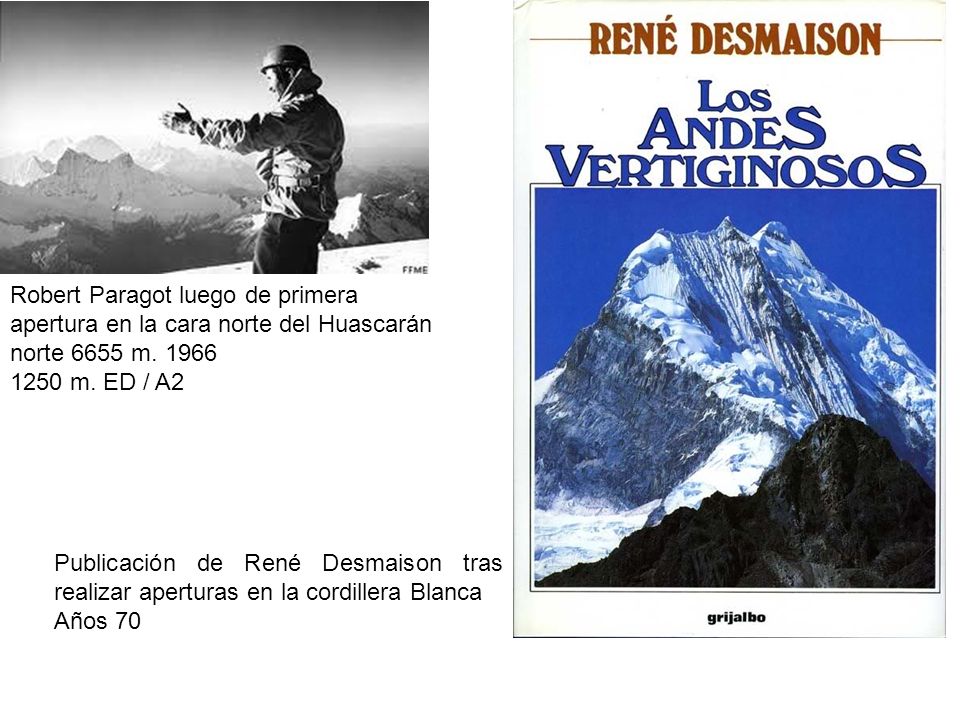Robert Paragot luego de primera apertura en la cara norte del Huascarán norte 6655 m. 1966