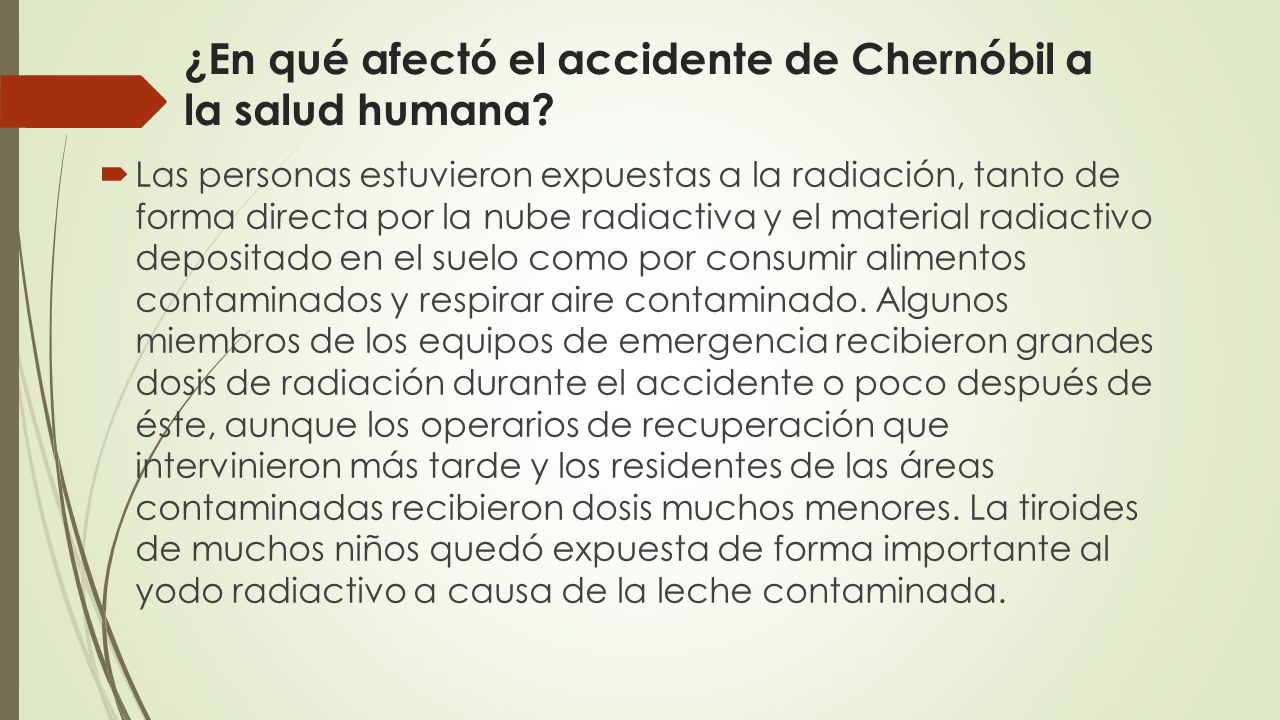 ¿En qué afectó el accidente de Chernóbil a la salud humana