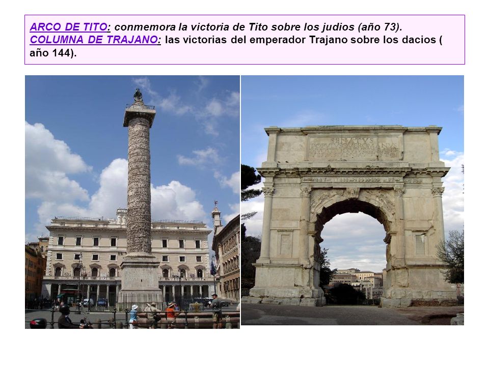 ARCO DE TITO: conmemora la victoria de Tito sobre los judios (año 73)