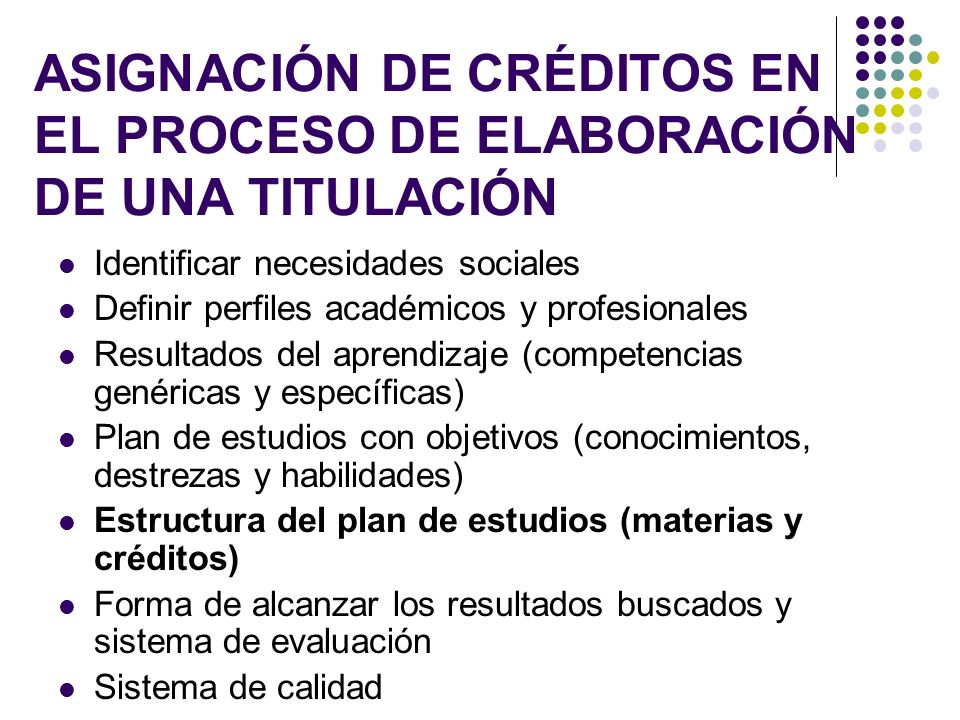 ASIGNACIÓN DE CRÉDITOS EN EL PROCESO DE ELABORACIÓN DE UNA TITULACIÓN