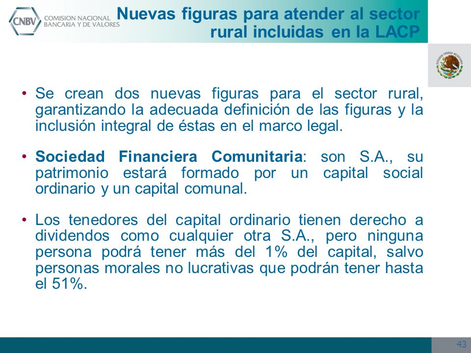 Nuevas figuras para atender al sector rural incluidas en la LACP
