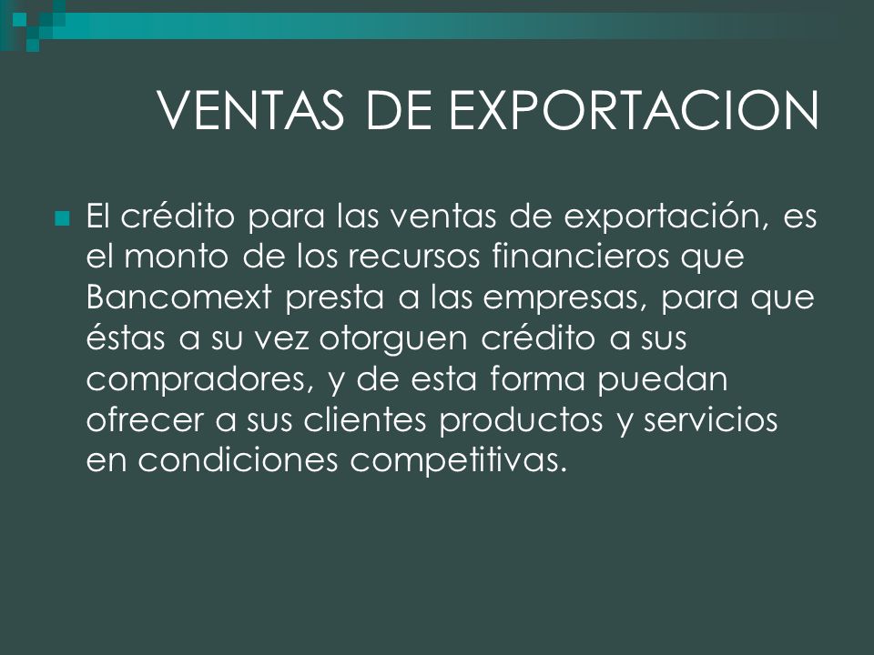 VENTAS DE EXPORTACION