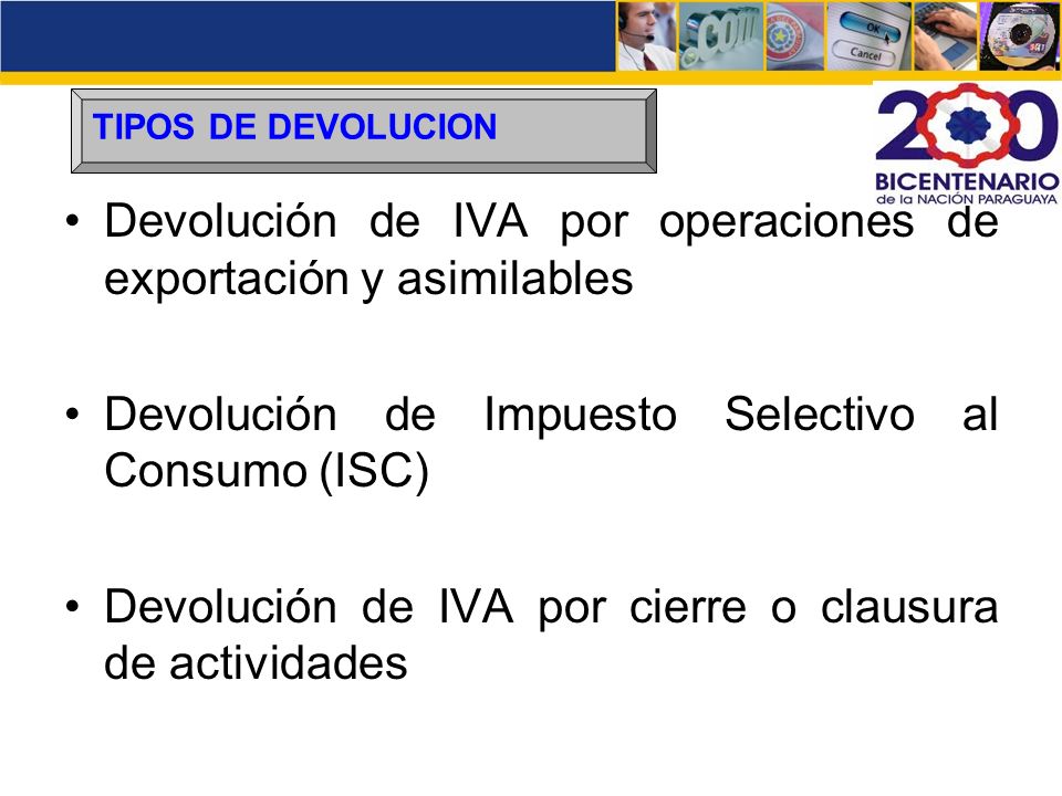 Devolución de IVA por operaciones de exportación y asimilables