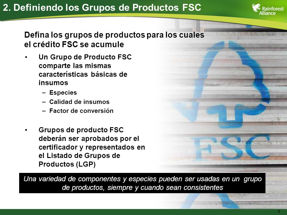 2. Definiendo los Grupos de Productos FSC