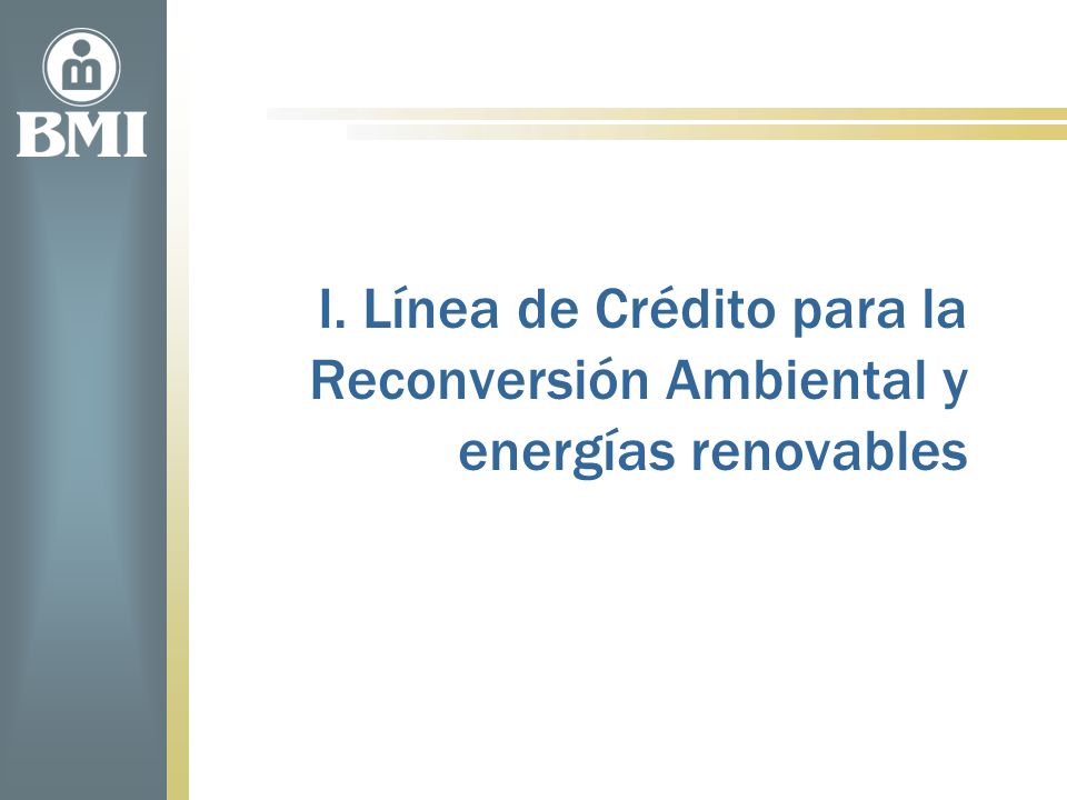 I. Línea de Crédito para la Reconversión Ambiental y energías renovables