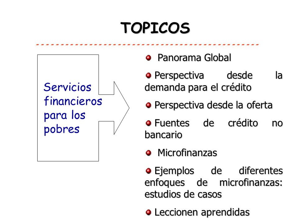 TOPICOS financieros para los pobres